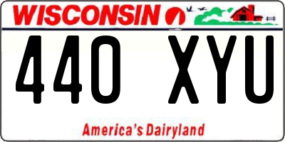 WI license plate 440XYU