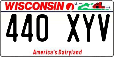 WI license plate 440XYV