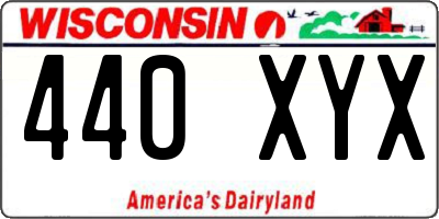 WI license plate 440XYX