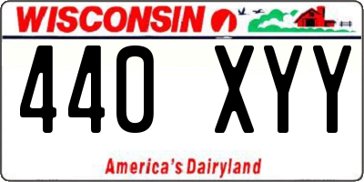 WI license plate 440XYY