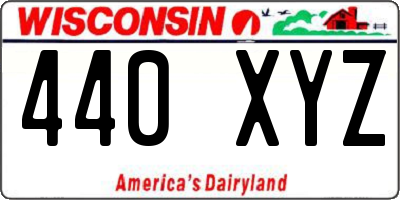 WI license plate 440XYZ