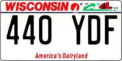 WI license plate 440YDF