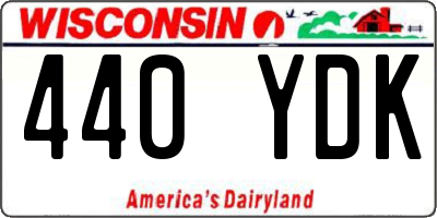 WI license plate 440YDK