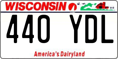 WI license plate 440YDL