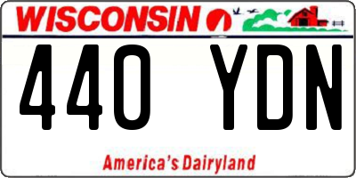 WI license plate 440YDN