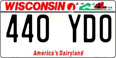 WI license plate 440YDO