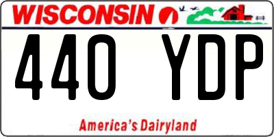 WI license plate 440YDP