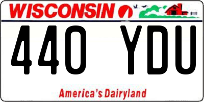 WI license plate 440YDU
