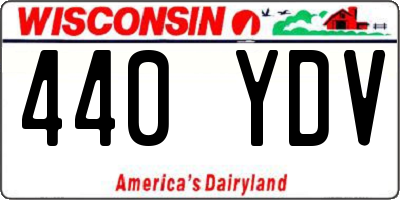 WI license plate 440YDV
