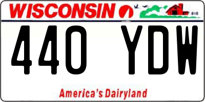 WI license plate 440YDW
