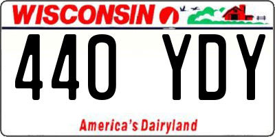 WI license plate 440YDY