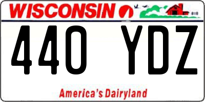 WI license plate 440YDZ