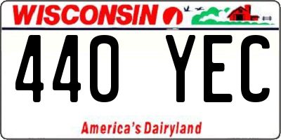 WI license plate 440YEC