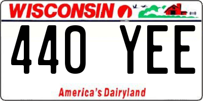 WI license plate 440YEE