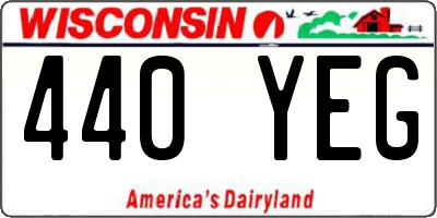 WI license plate 440YEG