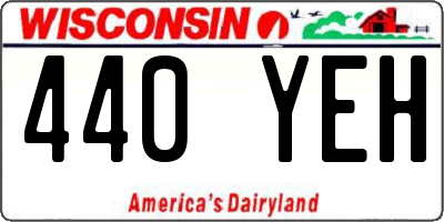 WI license plate 440YEH