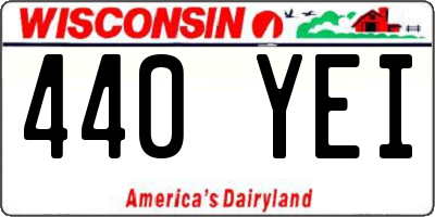 WI license plate 440YEI