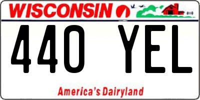 WI license plate 440YEL
