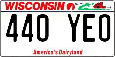 WI license plate 440YEO