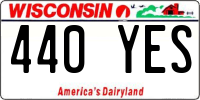 WI license plate 440YES