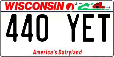 WI license plate 440YET