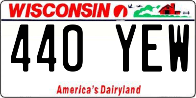 WI license plate 440YEW