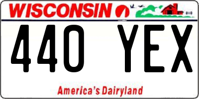 WI license plate 440YEX