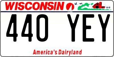 WI license plate 440YEY