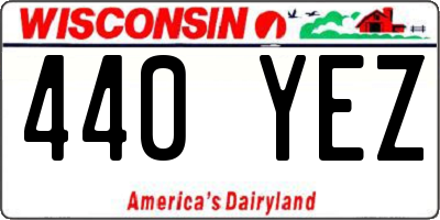 WI license plate 440YEZ