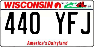 WI license plate 440YFJ