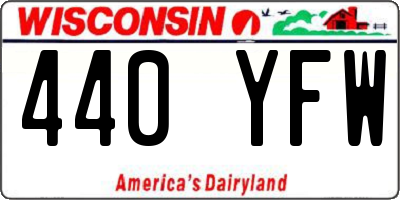 WI license plate 440YFW