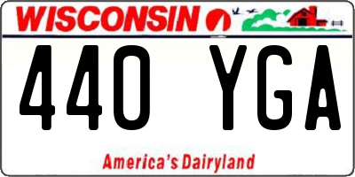 WI license plate 440YGA