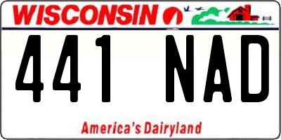 WI license plate 441NAD