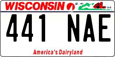 WI license plate 441NAE