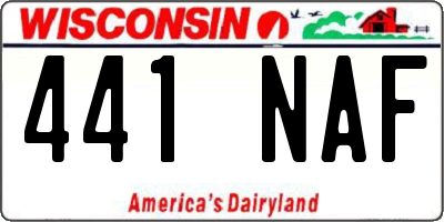 WI license plate 441NAF