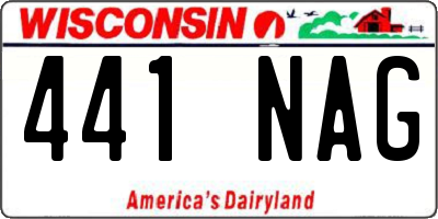 WI license plate 441NAG