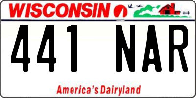 WI license plate 441NAR
