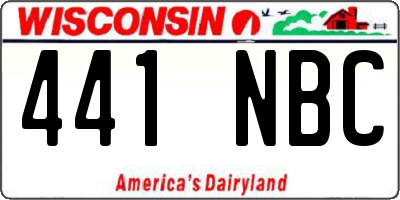 WI license plate 441NBC