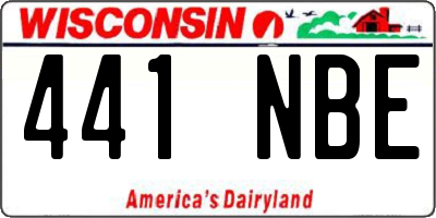 WI license plate 441NBE