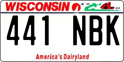 WI license plate 441NBK