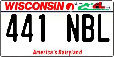 WI license plate 441NBL