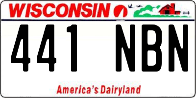 WI license plate 441NBN