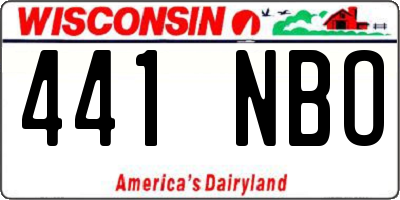 WI license plate 441NBO