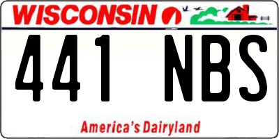 WI license plate 441NBS