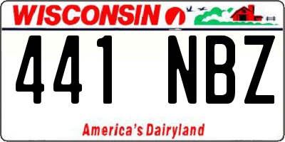 WI license plate 441NBZ
