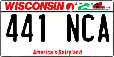 WI license plate 441NCA