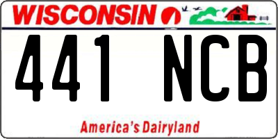 WI license plate 441NCB