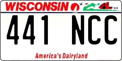 WI license plate 441NCC