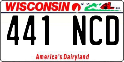 WI license plate 441NCD