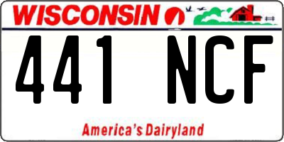 WI license plate 441NCF